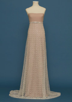 S0474 - TUL BORDADO CON MOSTACILLAS - Sole Silva Telas de Novias ~ Bridal Fabrics