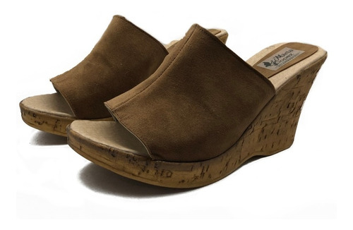 Zuecos Mujer Taco Chino Faja Plataforma Estilo Corcho