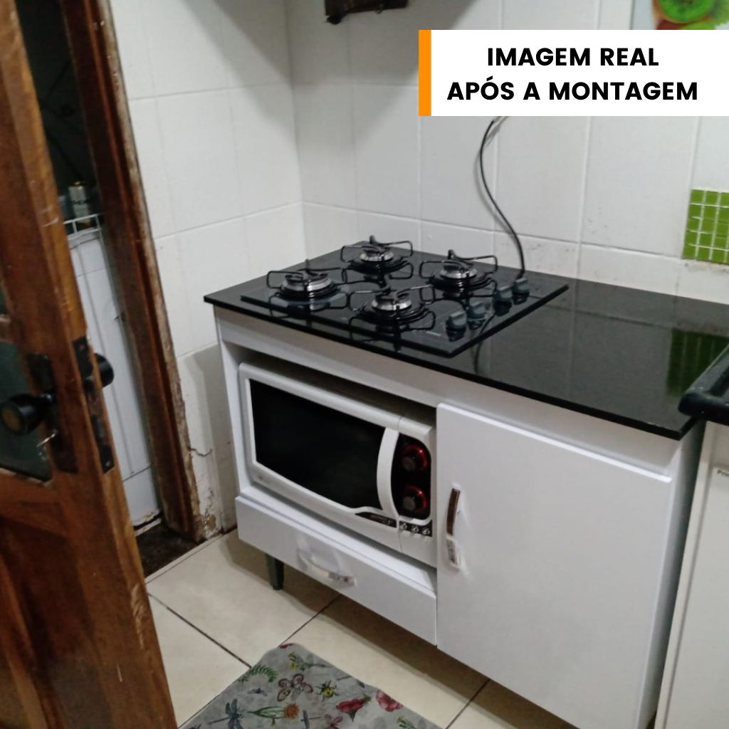 Balcão Para Cooktop Com Espaço Para Forno e Botijão Nicioli Fit