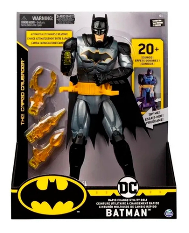 Batman Figura Deluxe Spin Master Dc Armas Luz Y Sonido Orig