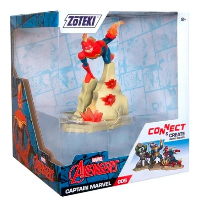 Figura Avengers Capitan Marvel Zoteki Con Base 10cm Original