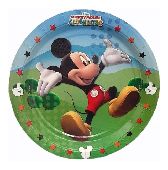 Combo Cumpleaños Mickey Mouse Cotillon Kit Mantel Plato Vaso