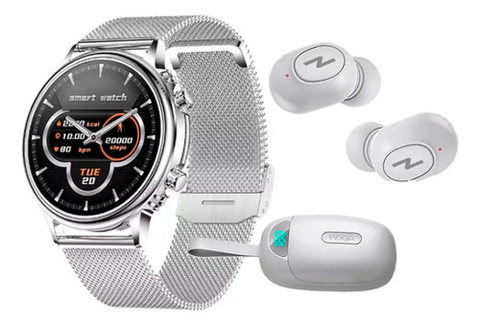 Combo Smartwatch Reloj Metal + Auriculares Noga Ng-sw08