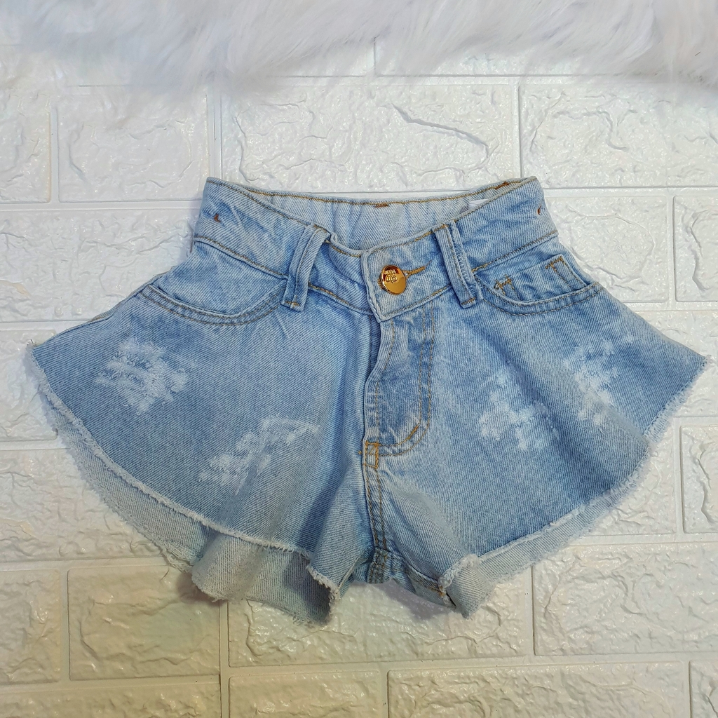 short godê jeans claro