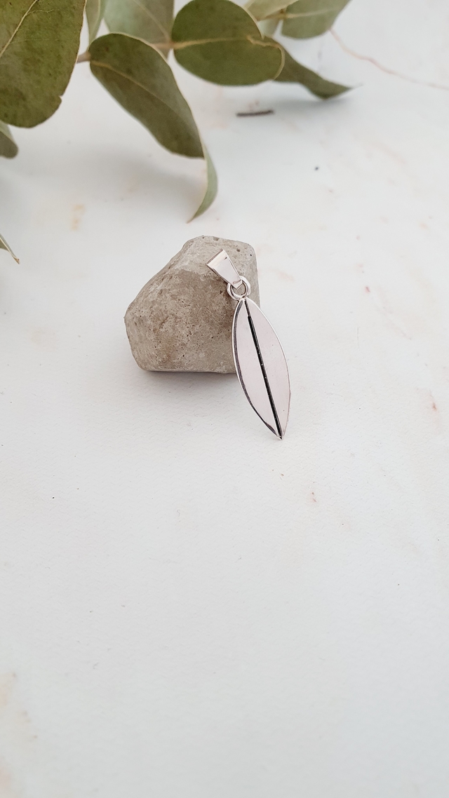 dije colgante tabla de surf plata 925