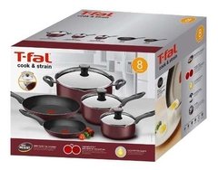 Bateria de cocina Tefal 8 Piezas Cook & Strain Vidrio Brasil