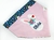 Bandana Páscoa floral azul marinho + rosa bebê com bordado e nome do pet - comprar online