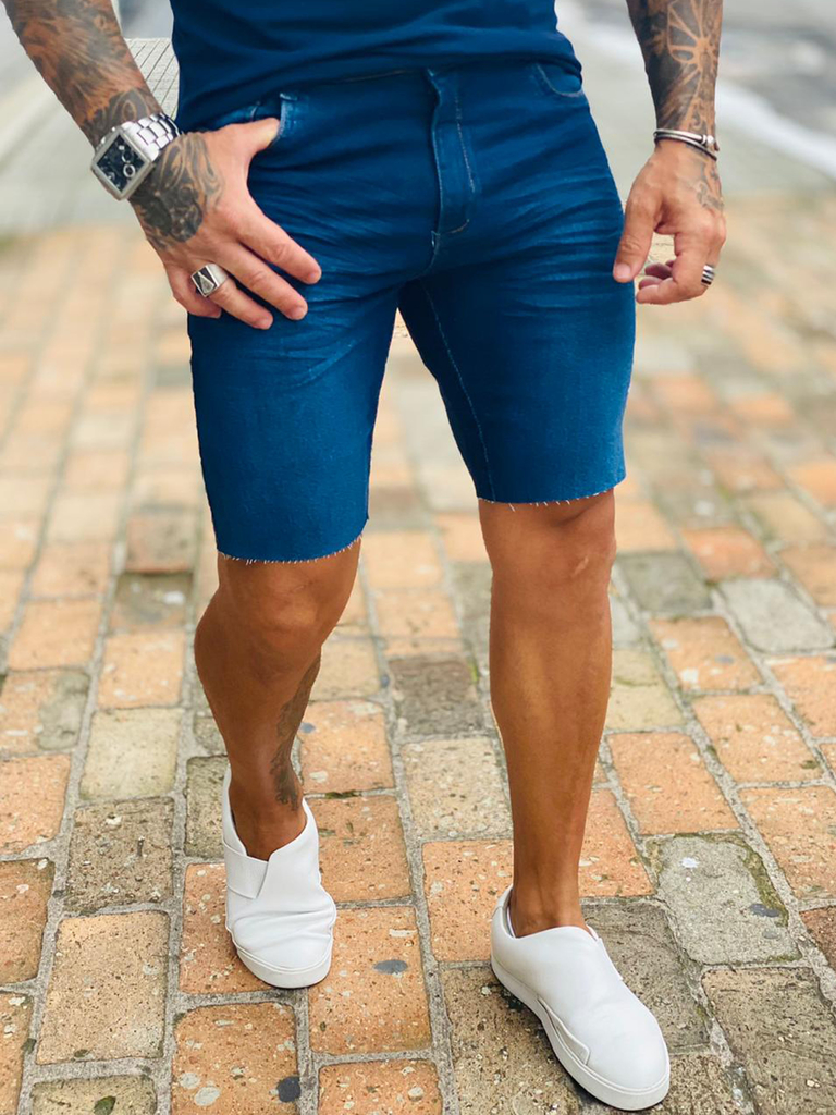 Bermuda Jeans Escura Skinny - PLD - Kamarim Patos