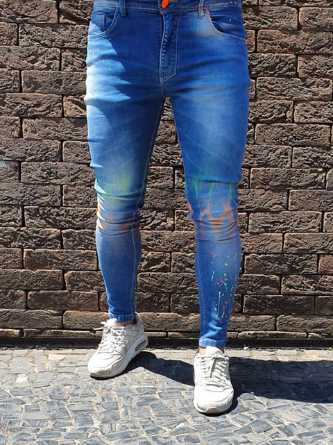 Calça Jeans Super Skinny Respingo de Tinta - JHJ