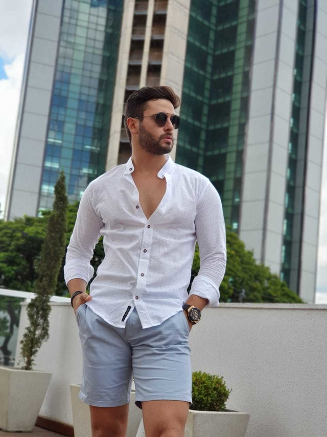 camisa de linho com bermuda