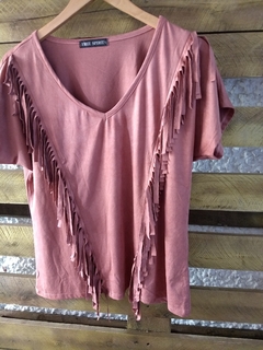 BLUSA DE FRANJA SUEDE ROSE - PATY COWGIRL BOOTIQUE