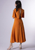 Imagem do Vestido Evasê Cestaria Mostarda