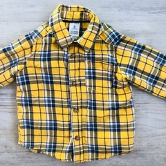 Camisa cuadrille amarilla y azul abrigada Carter's - 6M - comprar online