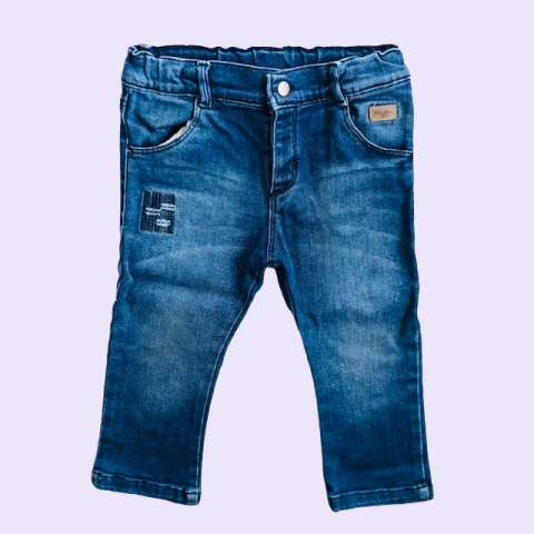 Pantalón de jean azul semi elastizado con cintura ajustable Mimo - XXL