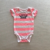 Body manga corta de algodón rayado rosa y blanco "Little Dude" Carter's - 3M
