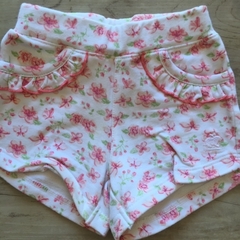 Short de algodón blanco con flores Babycottons - 3M - comprar online