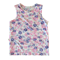 Musculosa de algodón blanca con flores rosas y azules Inés Meyer - 10A
