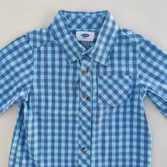 Camisa manga larga cuadrille azul y celeste Old Navy - 4A - comprar online
