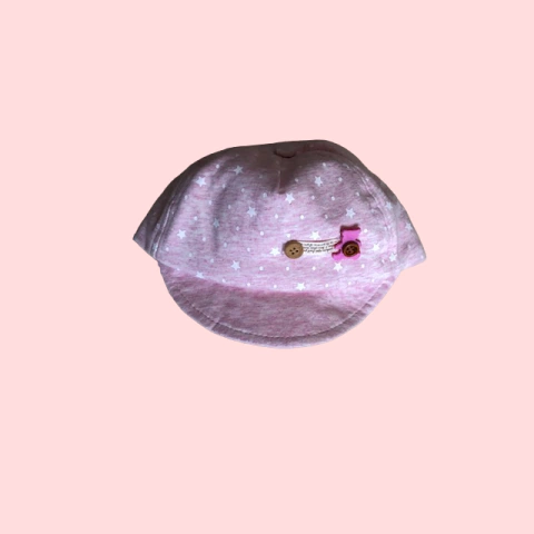 Gorra de algodón rosa estampada "Estrellitas" -6-9M