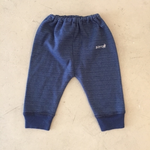 Pantalón de algodón azul con rayas blancas Sorvo - RN