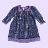Vestido manga 3/4 estampado azul y violeta Forever 21 - 11-12A