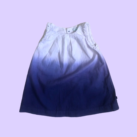 Vestido sin manga degradé blanco y violeta con interior de algodón Obaibi - 6M