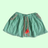 Pollera bordada con bolsillos y cintura elástica verde y rosa Rapsodia *NUEVO* - 10A