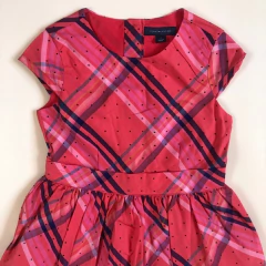 Vestido manga corta cuadrille rojo y azul con interior de algodón Tommy Hilfiger *NUEVO* - 7A - comprar online