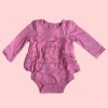 Body manga larga de algodón rosa con volados Koala Baby - 3M
