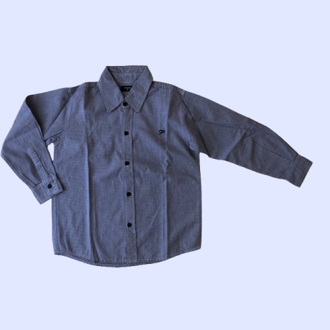 Camisa manga larga cuadrille azul Pioppa - 8A
