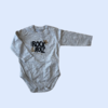 Body manga larga de algodón estampado gris y negro "Rock & Roll" Mimo - S