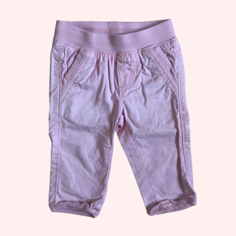 Pantalón de gabardina finita rosa con cintura elástica Carter´s - 6M