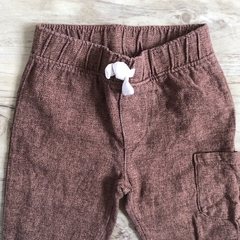 Pantalón de algodón marrón con bolsillo lateral Carter's - 9M - comprar online