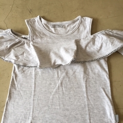 Remera sin mangas de algodón gris con hombros caidos Mimo - 8A - comprar online