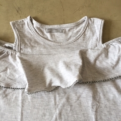 Remera sin mangas de algodón gris con hombros caidos Mimo - 8A en internet