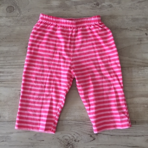 Pantalón de algodón rayado rosa - 6M