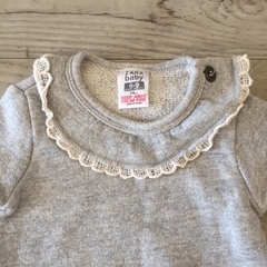 Buzo de algodón gris con cuello Zara - 6-9M en internet