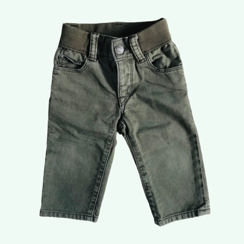Pantalón de jean verde con cintura elástica Gap - 6-12M