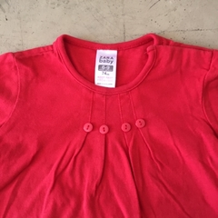 Remera manga larga de algodón roja con botones Zara - 6-9M en internet