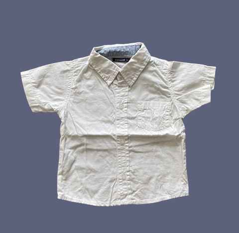 Camisa manga corta blanca con bolsillo en el frente Mimo - 12M