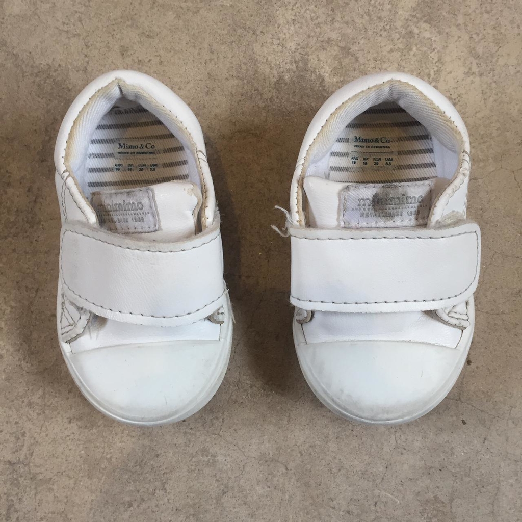 Zapatillas blancas con velcro Mimo - 19 (12 cm)