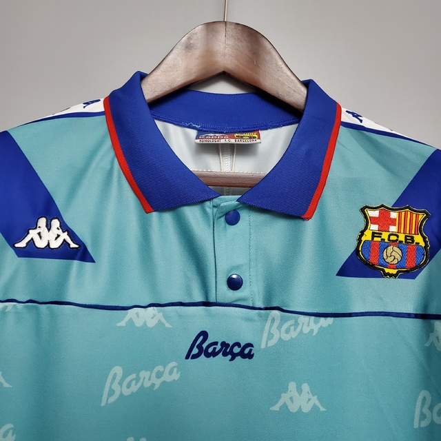 Camisa Barcelona Retrô Away 92/95 Torcedor Kappa Masculina - Azul