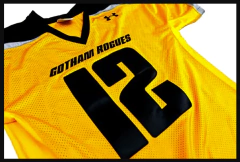 THE DARK KNIGHT RISES X UNDER ARMOUR - GOTHAM ROGUES COLLECTION - GOTHAM  ROGUES 12 FOOTBALL JERSEY STITCH SEWN MD