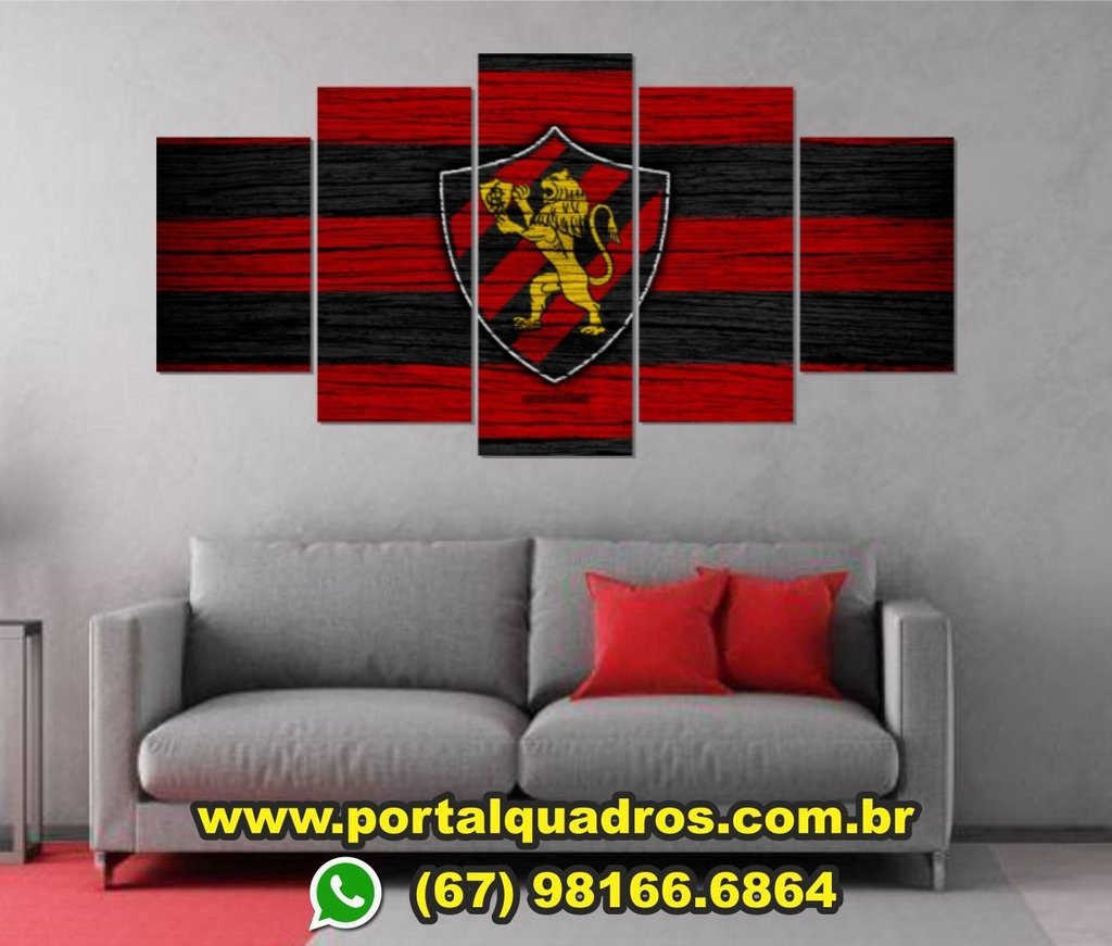 Quadro Mosaico 5 Pecas Futebol Sport Recife