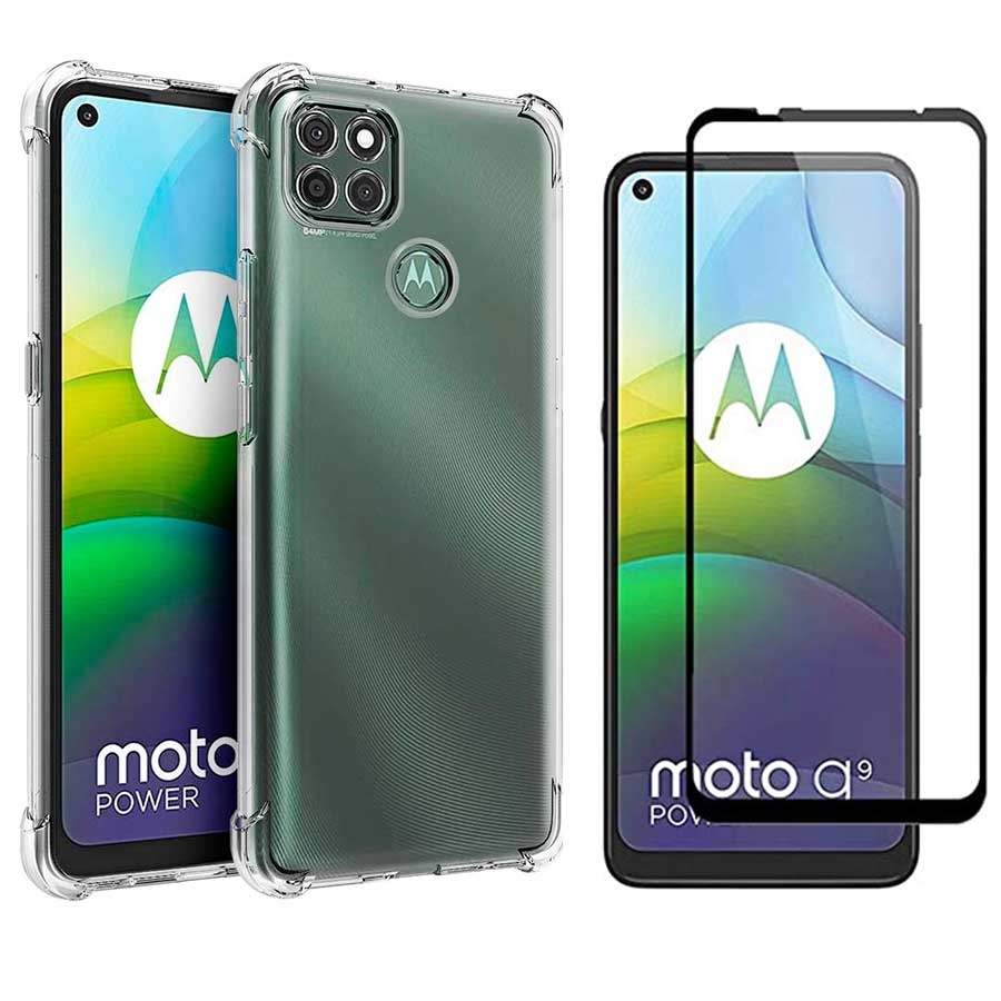 Capa Anti Quedas Moto G9 Power + Película Vidro 3D + Kit Aplicação