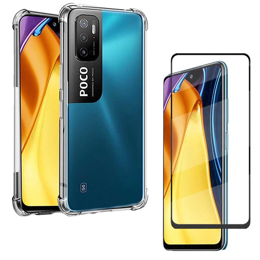 Capa Anti Impacto Xiaomi Poco M3 Pro + Película 3D Vidro + Película Câmera