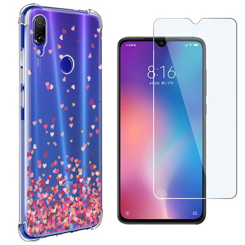 Capa Corações Anti Shock Xiaomi Redmi Note 7 + Película de Vidro