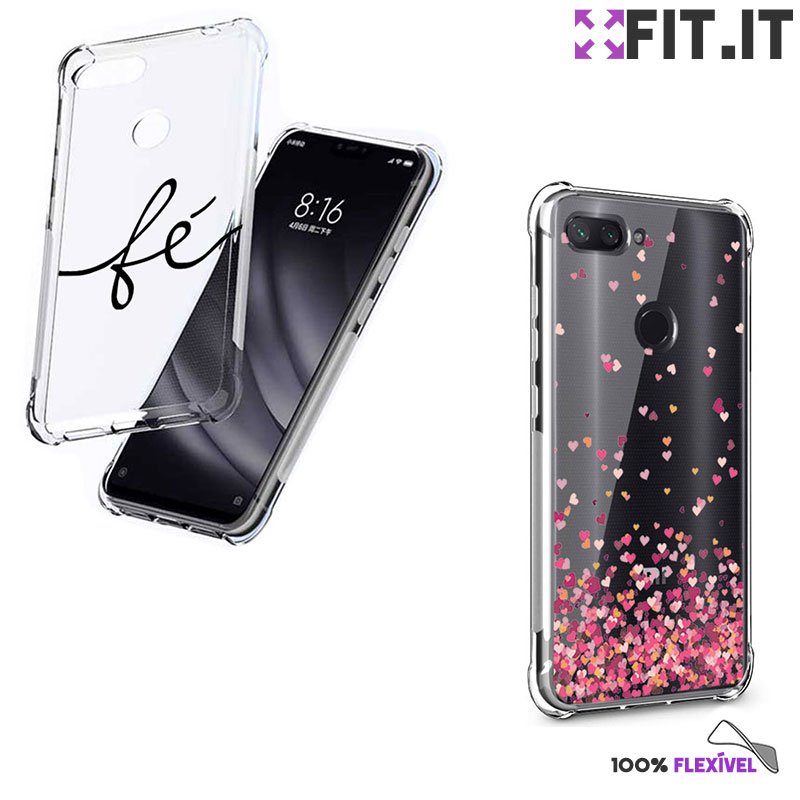 Capinha Anti Impacto Corações Xiaomi Mi 8 Lite + Capinha Escrito Fé