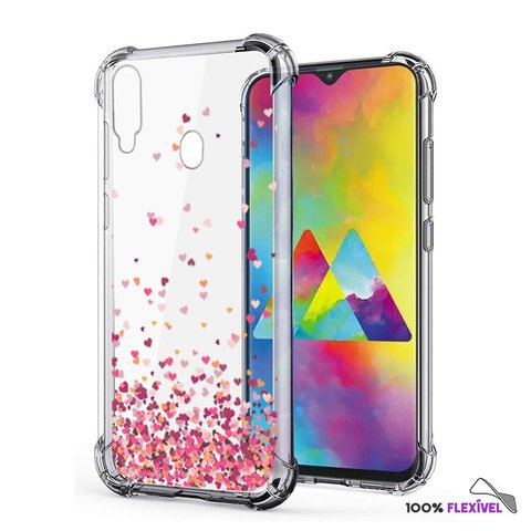 Capa Case Anti Impacto Shock Corações Heart Samsung Galaxy M30
