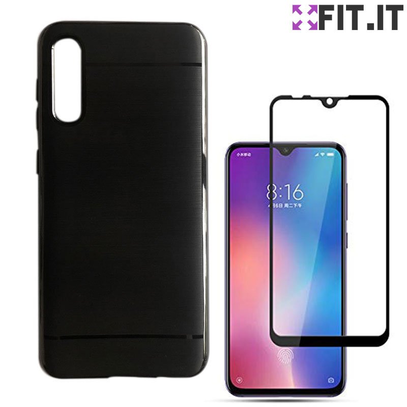 Capa Total Preta Capinha Xiaomi Mi 9 Se + Película Premium Nano Gel 100%  Tela